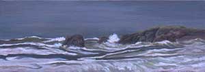 Sea Surge, Green, oils, 8" x 22", 2005